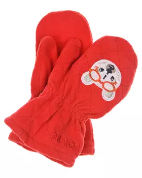 Флисовые варежки красного цвета Poivre Blanc детские