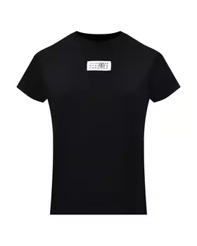 Футболка базовая черная с лого MM6 Maison Margiela