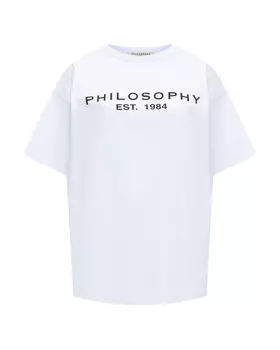 Футболка белая базовая, лого на груди Philosophy Di Lorenzo Serafini