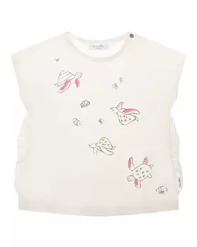 Футболка кремового цвета с принтом "черепашки" Sanetta Kidswear