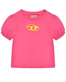 Футболка по середине желтое лого Diesel