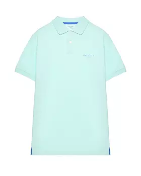 Футболка-поло лого на груди мятная Hackett London