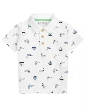 Футболка-поло принт чайки и корабли Sanetta fiftyseven