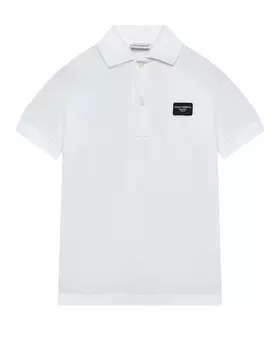 Футболка-поло с плашкой лого Dolce&Gabbana