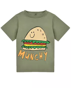 Футболка принт бургер, надпись Munchy Stella McCartney