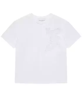 Футболка с кружевной отделкой, белая Ermanno Scervino