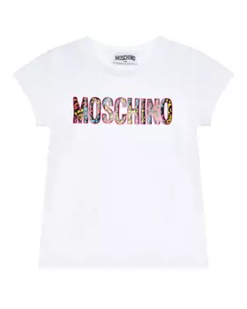 Футболка с леопардовым лого Moschino