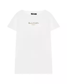 Футболка с лого, белая Balmain