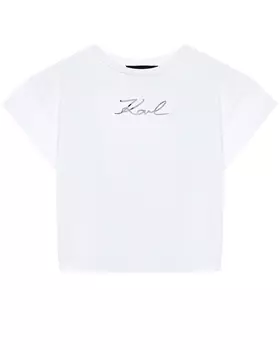 Футболка с лого, белая Karl Lagerfeld kids