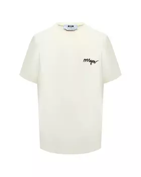 Футболка с лого, белая MSGM