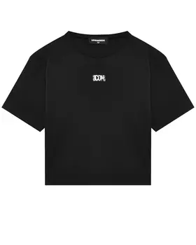 Футболка с лого ICON, черная Dsquared2