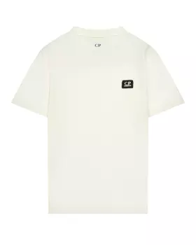 Футболка с лого на груди, белая CP Company