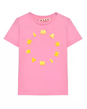 Футболка с лого, розовая MARNI