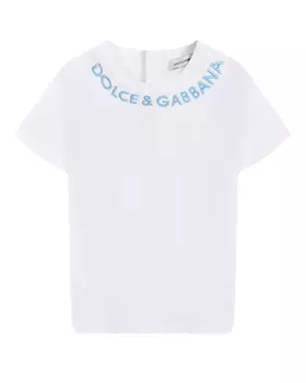 Футболка с лого у горловины Dolce&Gabbana