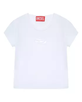 Футболка с лого в тон, белая Diesel