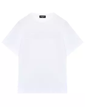 Футболка с лого в тон, белая Dsquared2