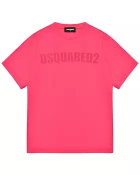 Футболка с лого в тон, фуксия Dsquared2