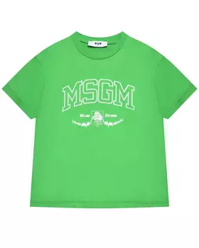Футболка с логотипом, зеленая MSGM