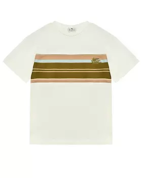 Футболка с полосками, белая Etro