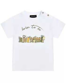 Футболка с принтом "born to be awesome" Monnalisa