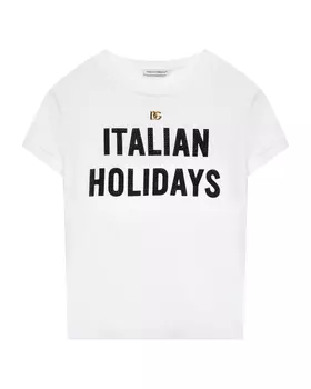 Футболка с принтом "Italian Holidays" Dolce&Gabbana