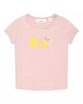 Футболка с принтом лимонов, светло-розовая Sanetta Pure
