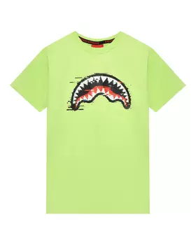 Футболка с принтом перевернутая улыбка, салатовая SprayGround