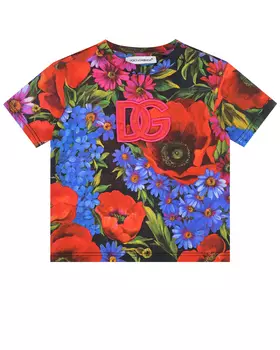 Футболка с принтом "маки" Dolce&amp;Gabbana детская