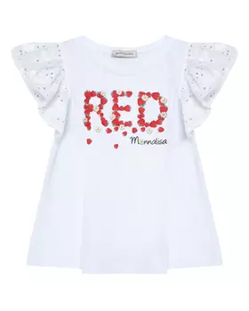 Футболка с принтом "RED" Monnalisa