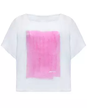 Футболка с принтом " розовый квадрат" 120% Lino