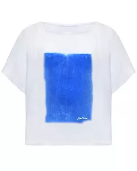 Футболка с принтом "синий квадрат" 120% Lino