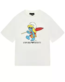 Футболка с принтом "Смурфетта" Emporio Armani