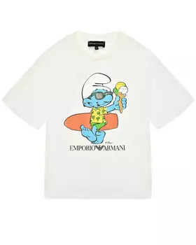 Футболка с принтом "смурфик" Emporio Armani