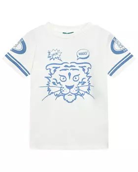 Футболка с принтом тигра, белая KENZO