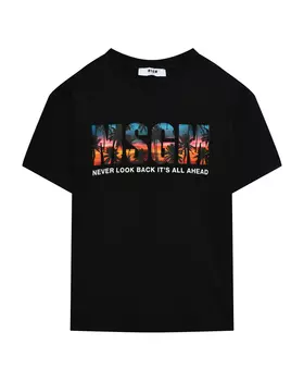 Футболка с принтом "закат" MSGM