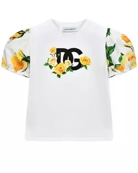Футболка с принтом "желтые розы" Dolce&Gabbana