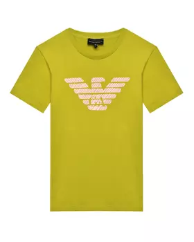 Футболка с розовым логотипом орла Emporio Armani