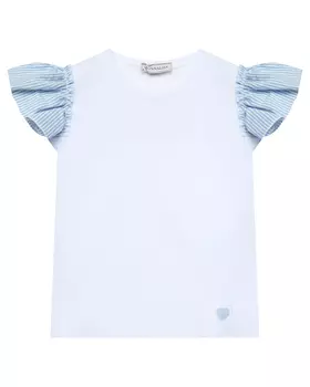 Футболка с рукавами-крылышками в полоску Monnalisa