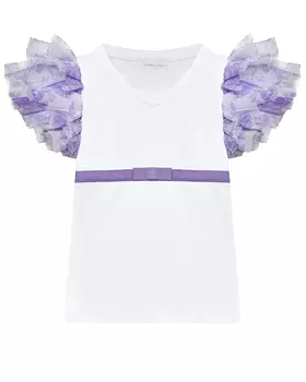 Футболка с сиреневыми рукавами Monnalisa