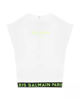 Футболка с желтым лого Balmain