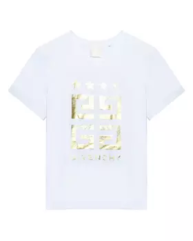Футболка с золотым лого на груди Givenchy