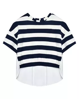 Футболка в полоску, белая Monnalisa