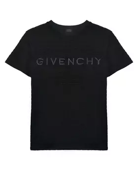 Футболка велюровая со сплошным лого Givenchy