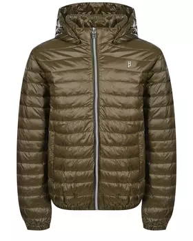 Глянцевая куртка цвета хаки Herno
