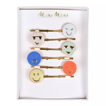 Глянцевые заколки для волос "Эмоджи", 6 шт. Meri Meri детские