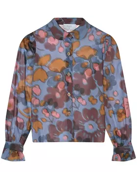 Голубая блуза с цветочным принтом Paade Mode детская