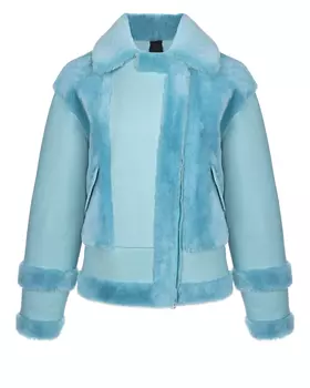 Голубая дубленка "авиатор" Blancha