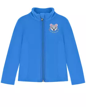 Голубая флисовая кофта с вышивкой Poivre Blanc детская