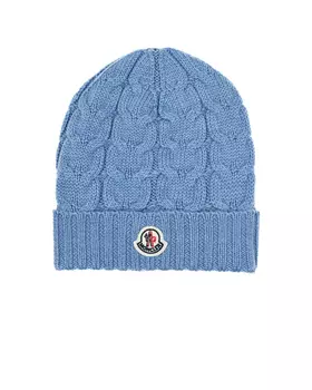 Голубая шапка из шерсти Moncler детская