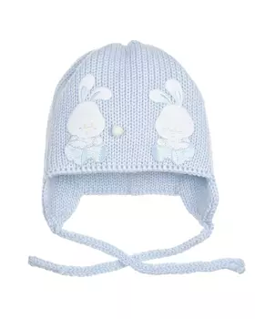 Голубая шапка с аппликациями "Зайки" Joli Bebe детская